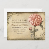 Carte Postale Faire-part Événement à ne pas manquer Fleur de Pivoine Rose V (Devant / Derrière)