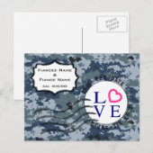 Carte Postale Faire-part Événement à retenir & Amour de l'USN Navy (Devant / Derrière)