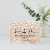 Carte Postale Faire-part Événement à retenir Ballons dorés Paillettes 2Anno (Debout devant)