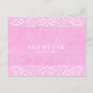 Carte Postale Faire-part Événement à sauver rustique rose paisley country w