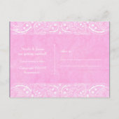 Carte Postale Faire-part Événement à venir Pink Rustic Paisley Campagne Wes (Dos)