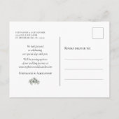 Carte Postale Faire-part Événement de mariage tendance vert sauge eucalyptu (Dos)