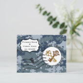 Carte Postale Faire-part Événement de sauvegarde de l'USN Navy et clés (Debout devant)