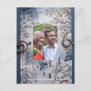 Carte Postale Faire-part Événement hivernal sur un flocon de neige