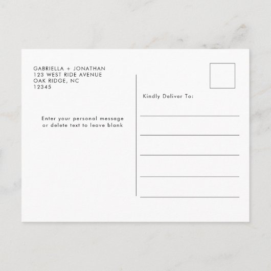 Carte Postale Faire-part Événement Simple Moderne Enregistrer La Date Photo (Dos)