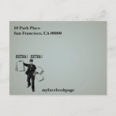 Carte Postale Faire-part Extra ! Extra ! Journal ancien sauvegarder la date (Dos)