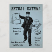Carte Postale Faire-part Extra ! Extra ! Journal ancien sauvegarder la date (Devant)