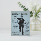 Carte Postale Faire-part Extra ! Extra ! Journal ancien sauvegarder la date (Debout devant)