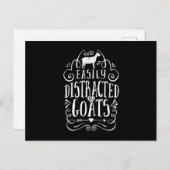 Carte Postale Faire-part Facilement Distrait Par Les Chèvres Cadeaux Drôles (Devant / Derrière)