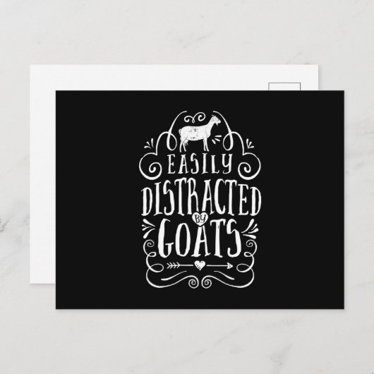 Carte Postale Faire-part Facilement Distrait Par Les Chèvres Cadeaux Drôles (Devant / Derrière)
