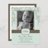 Carte Postale Faire-part Faire Annonce de Naissance Bébé Fleurs Adorables ( (Devant / Derrière)