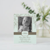 Carte Postale Faire-part Faire Annonce de Naissance Bébé Fleurs Adorables ( (Debout devant)