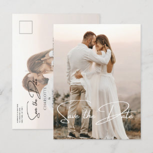 Carte Postale Faire-part Faire Enregistrer La Date Photo Élégant Mariage