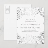 Carte Postale Faire-part faire part argent et blanc baby's breath (Devant / Derrière)