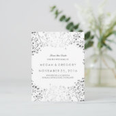 Carte Postale Faire-part faire part argent et blanc baby's breath (Debout devant)