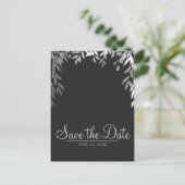 Carte Postale Faire-part Faire part botanique moderne argent et gris (Debout devant)