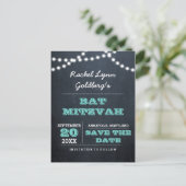 Carte Postale Faire-part Faire part de Bat Mitzvah sur tableau vert (Debout devant)