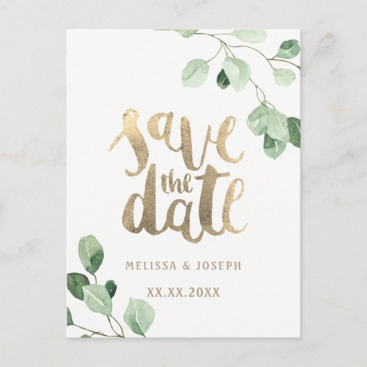 Carte Postale Faire-part faire part de conservation de feuille d'or en euca (Devant)