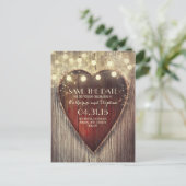 Carte Postale Faire-part Faire part de date de mariage rustique campagne &  (Debout devant)