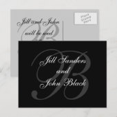 Carte Postale Faire-part Faire part de date de sauvegarde de monogramme noi (Devant / Derrière)