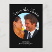 Carte Postale Faire-part Faire part de date moderne - noir (Devant)