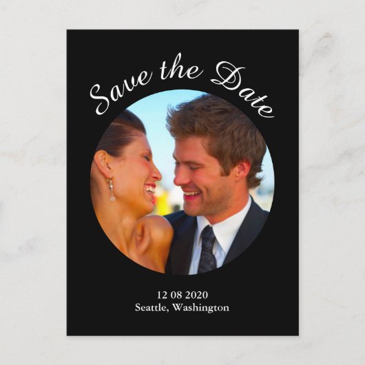 Carte Postale Faire-part Faire part de date moderne - noir (Devant)