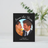 Carte Postale Faire-part Faire part de date moderne - noir (Debout devant)