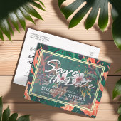 Carte Postale Faire-part Faire part de mariage à encadrer floral tropical e