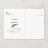 Carte Postale Faire-part Faire part de mariage à feuilles tropicales simple (Dos)