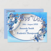 Carte Postale Faire-part Faire part de mariage à l'aquarelle illustrée de f (Devant / Derrière)