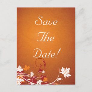 Carte Postale Faire-part Faire part de mariage abstrait de feuilles d'autom