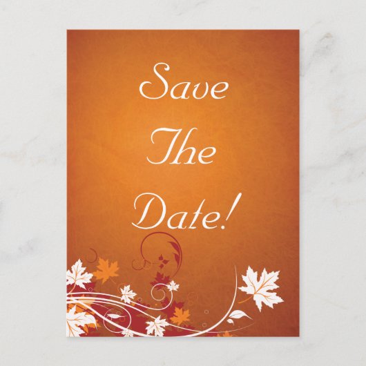 Carte Postale Faire-part Faire part de mariage abstrait de feuilles d'autom (Devant)