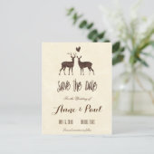 Carte Postale Faire-part Faire part de mariage aquarelle cerfs (Debout devant)