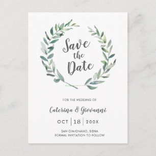 Carte Postale Faire-part Faire part de mariage aquarelle rustique sans phot