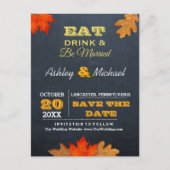 Carte Postale Faire-part Faire part de mariage automnal sur tableau noir (Devant)