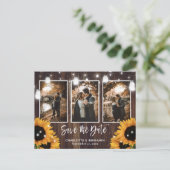 Carte Postale Faire-part Faire part de mariage avec 3 photos Jar Sunflower (Debout devant)