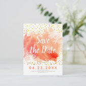 Carte Postale Faire-part Faire part de mariage avec éclaboussure d'aquarell (Debout devant)