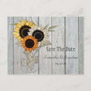 Carte Postale Faire-part Faire part de mariage avec Tournesols dans un Pot 