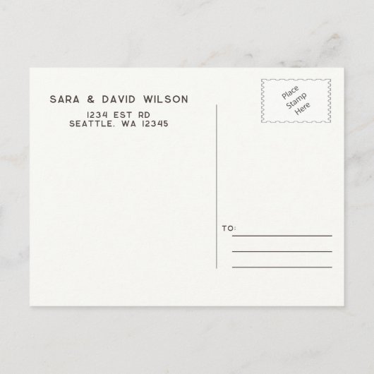 Carte Postale Faire-part Faire part de mariage cône de pin rustique (Dos)