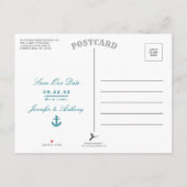 Carte Postale Faire-part Faire part de mariage d'ancre nautique (Dos)