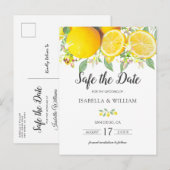 Carte Postale Faire-part Faire part de mariage d'été au citron moderne (Devant / Derrière)
