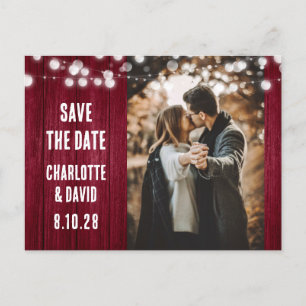 Carte Postale Faire-part Faire part de mariage en bois rustique Bourgogne a
