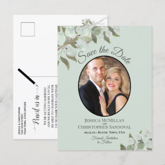 Carte Postale Faire-part Faire part de mariage Eucalyptus & Photo Menthe