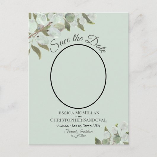 Carte Postale Faire-part Faire part de mariage Eucalyptus & Photo Menthe (Devant)
