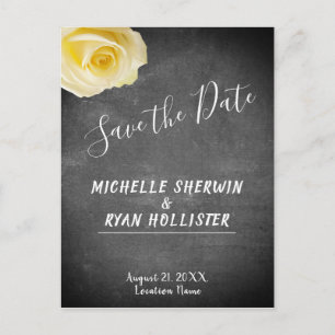 Carte Postale Faire-part Faire part de mariage floral Yellow Rose tableau n