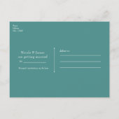 Carte Postale Faire-part Faire part de mariage géométrique moderne sarcelle (Dos)