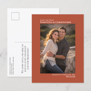 Carte Postale Faire-part Faire part de mariage minimaliste en terre cuite