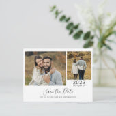 Carte Postale Faire-part Faire part de mariage moderne à 2 photos (Debout devant)