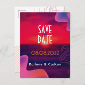 Carte Postale Faire-part Faire part de mariage moderne coucher de soleil vi (Devant / Derrière)