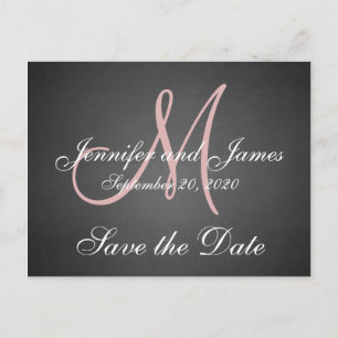 Carte Postale Faire-part Faire part de mariage Monogram Chalkboard